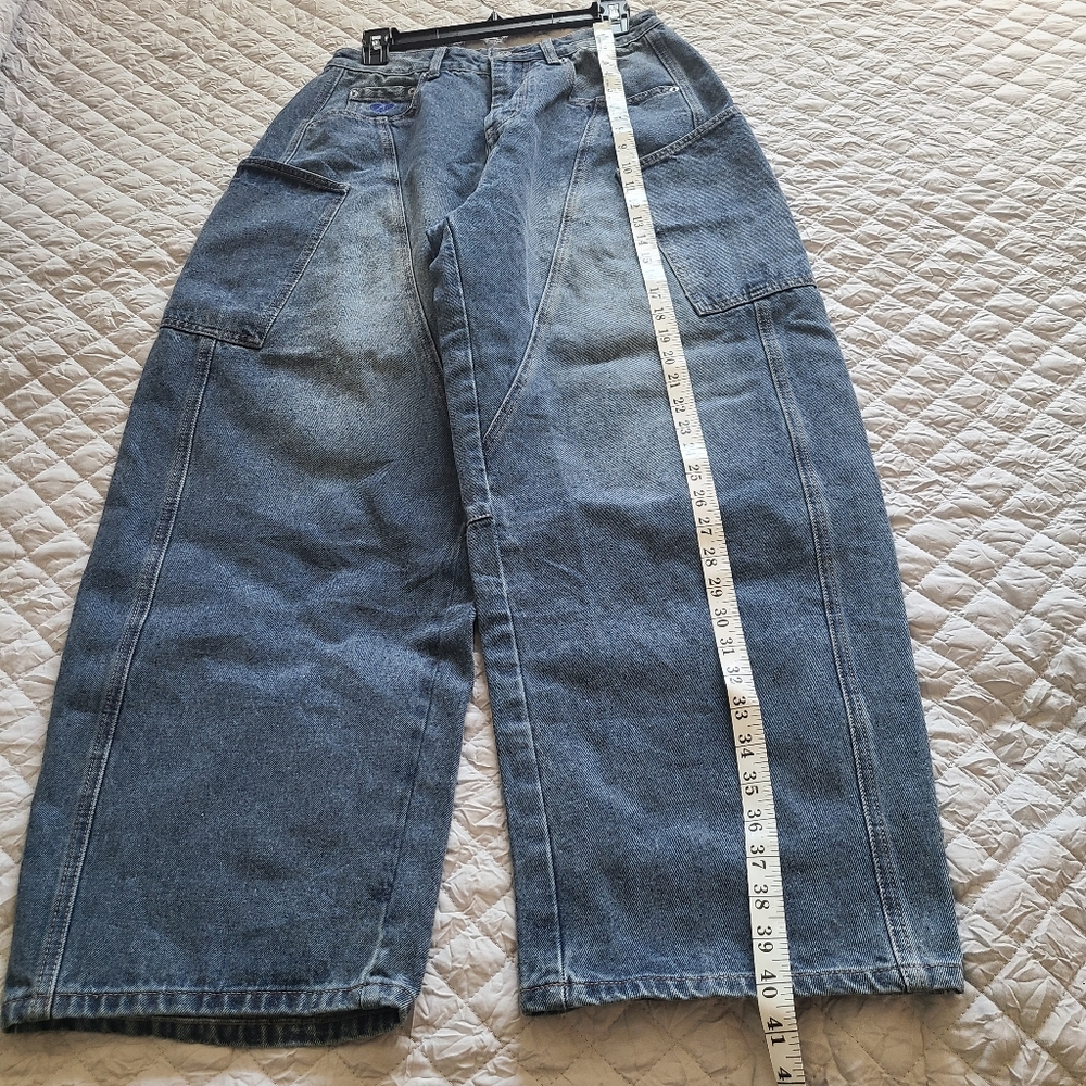 Aelfric Eden UNISEX Y2K-inspired Hip-Hop Bold Wide Leg Relaxed Style Jeans Sz 30 - Picture 8 of 12
